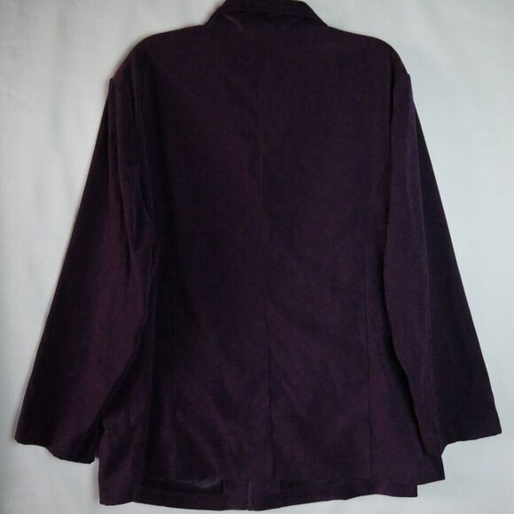 Dressbarn Woman's Size 22W Zip Up Blazer Jacket Purple Wine Pockets - Picture 7 of 11